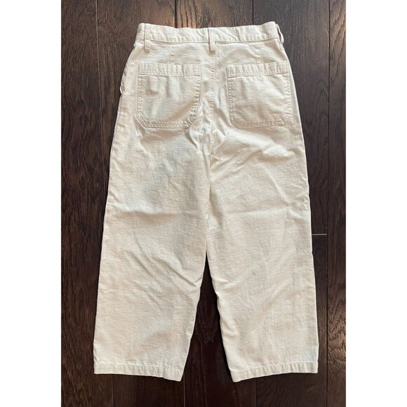 J. Crew Women's Wide Leg Cropped White Jeans Button Fly Size 27 Boho - Picture 2 of 7